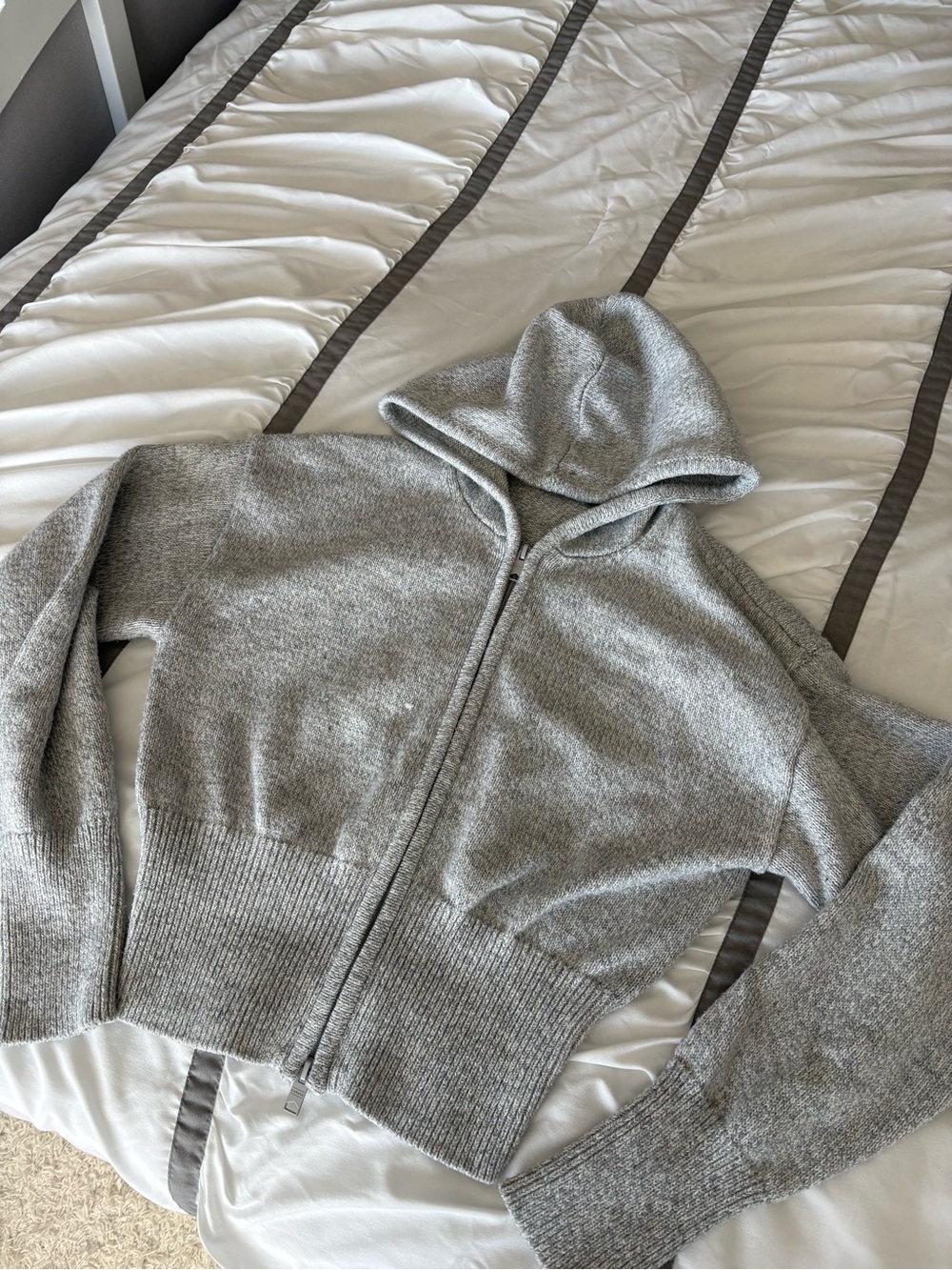 Garage Grey Knit Hooded Sweater